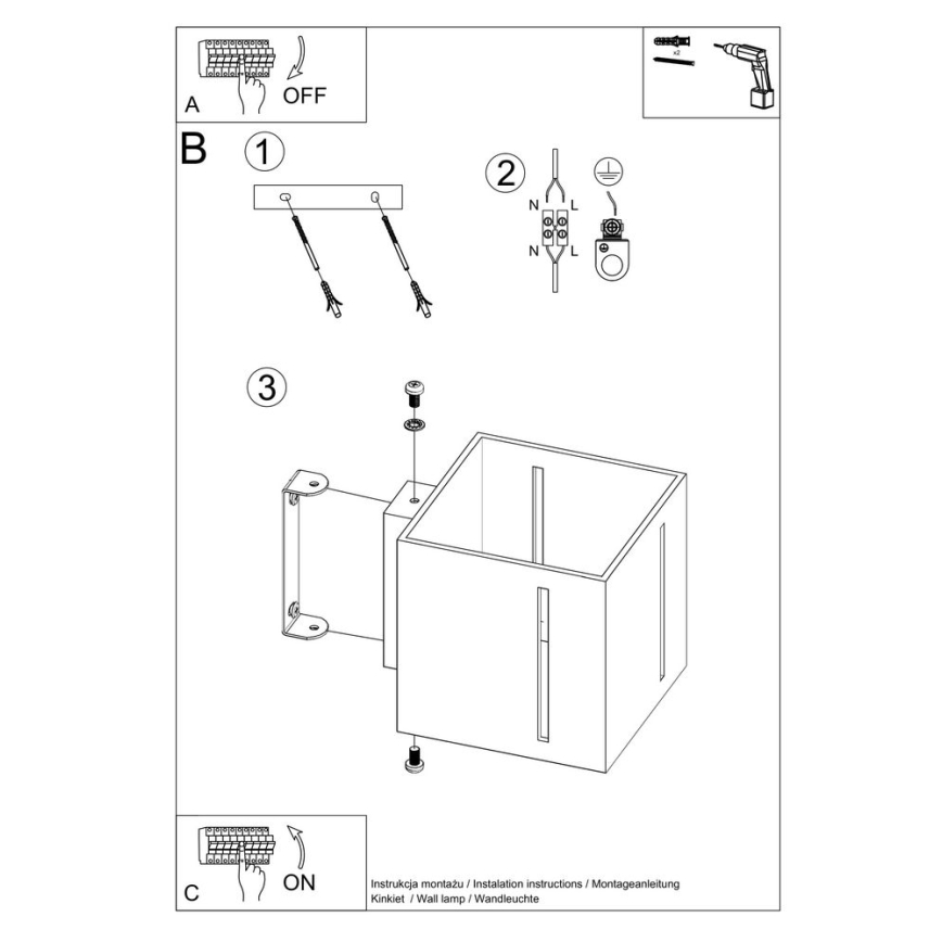 Φως τοίχου PIXAR 1xG9/40W/230V