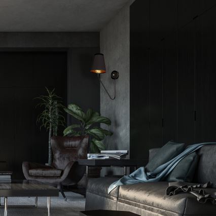 Φως τοίχου VICTORIA 1xE27/60W/230V μαύρο