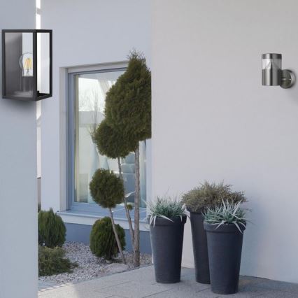Φως τοίχου εξωτερικού χώρου MALMO 1xE27/15W/230V μαύρο IP44