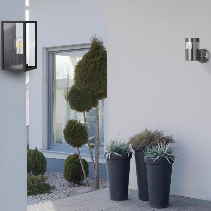 Φως τοίχου εξωτερικού χώρου MALMO 1xE27/15W/230V μαύρο IP44