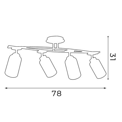 Φως οροφής TOKIO 4xE27/60W/230V