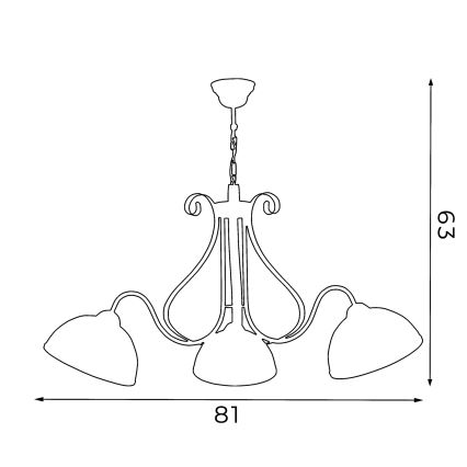 Φωτιστικό οροφής με αλυσίδα ANTICA 3xE27/60W/230V