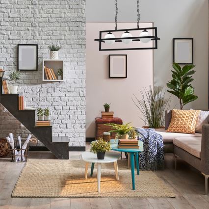 Φωτιστικό οροφής με αλυσίδα DIEGO 3xE14/40W/230V μαύρο