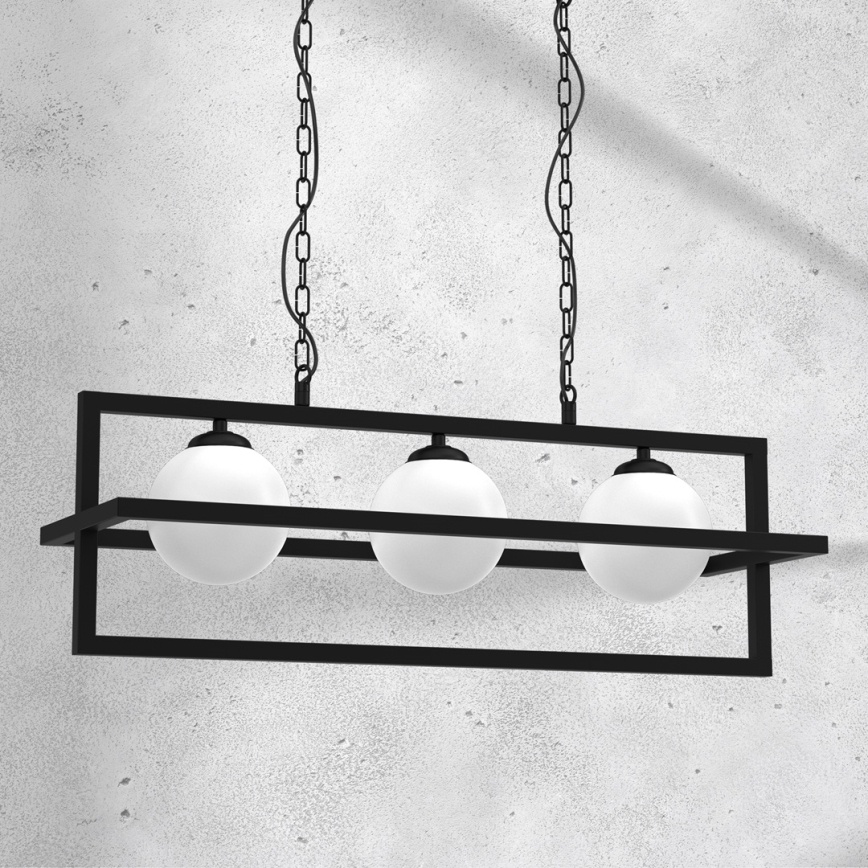 Φωτιστικό οροφής με αλυσίδα DIEGO 3xE14/40W/230V μαύρο