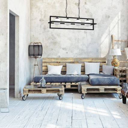 Φωτιστικό οροφής με αλυσίδα DIEGO 4xE14/40W/230V μαύρο