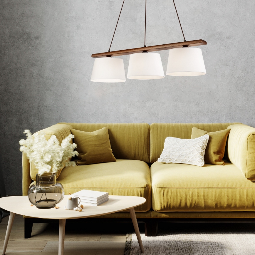 Φωτιστικό οροφής με καλώδιο AIDA 3xE27/60W/230V καρυδιά