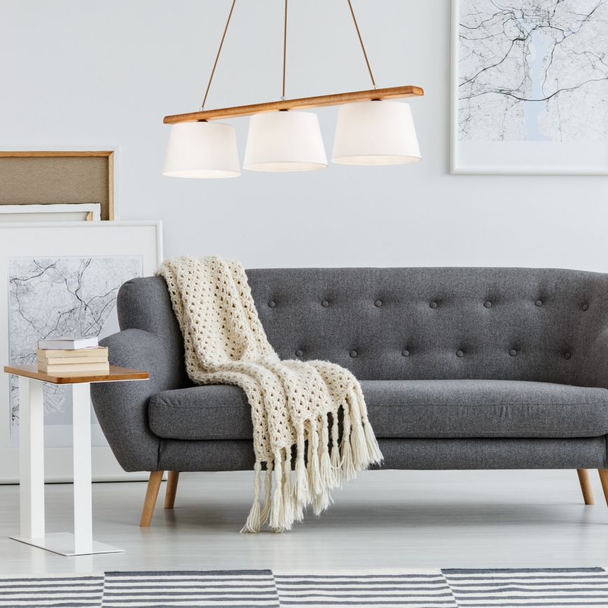 Φωτιστικό οροφής με καλώδιο AIDA 3xE27/60W/230V δρυς