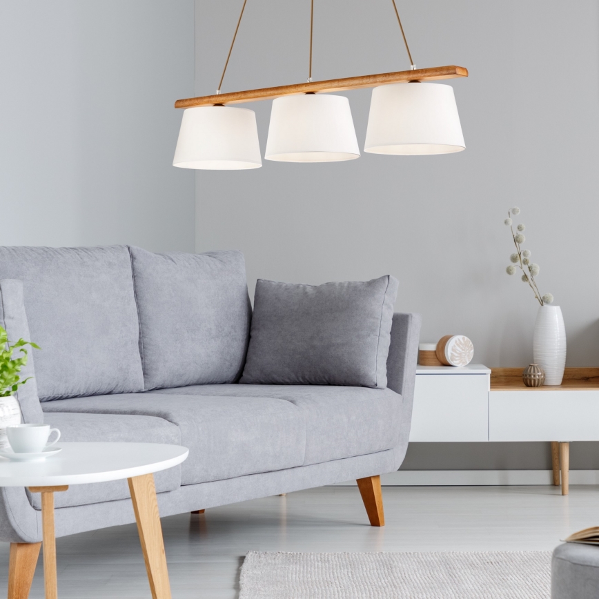 Φωτιστικό οροφής με καλώδιο AIDA 3xE27/60W/230V δρυς