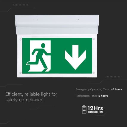 Φωτιστικό ασφαλείας LED EMERGENCY EXIT SAMSUNG CHIP LED/2W/230V 6000K