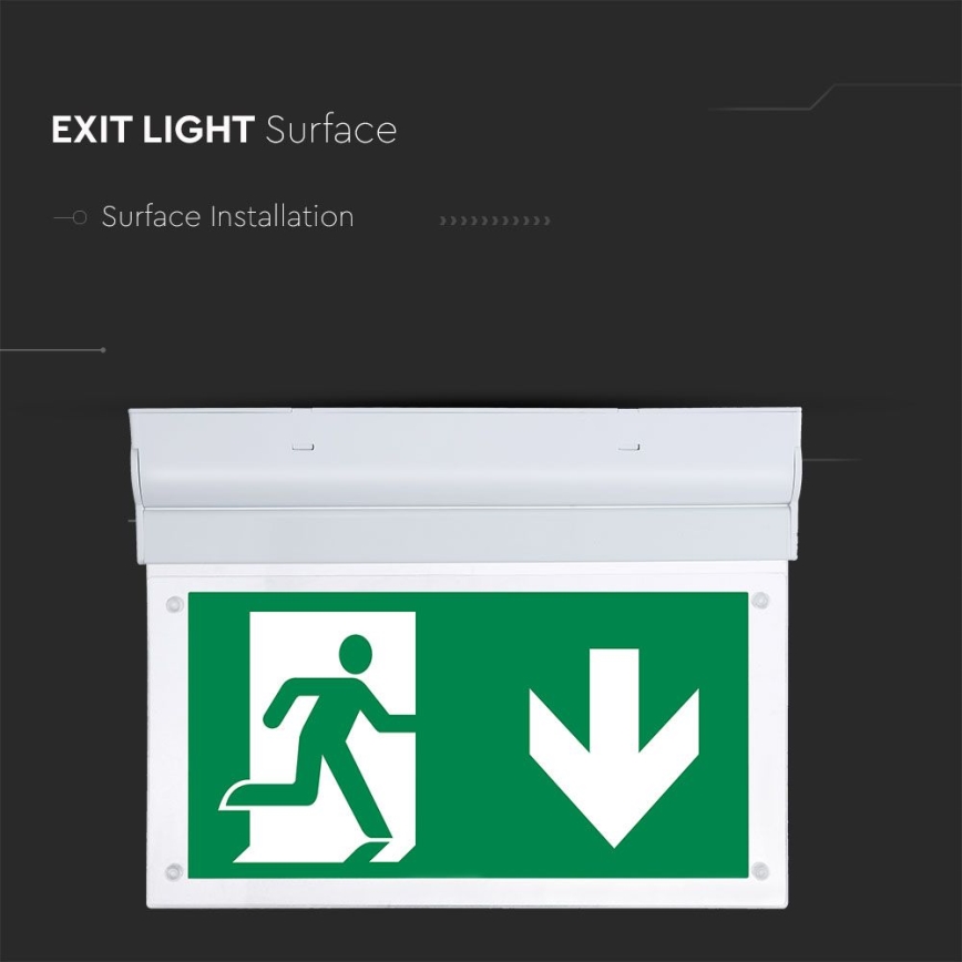 Φωτιστικό ασφαλείας LED EMERGENCY EXIT SAMSUNG CHIP LED/2W/230V 6000K