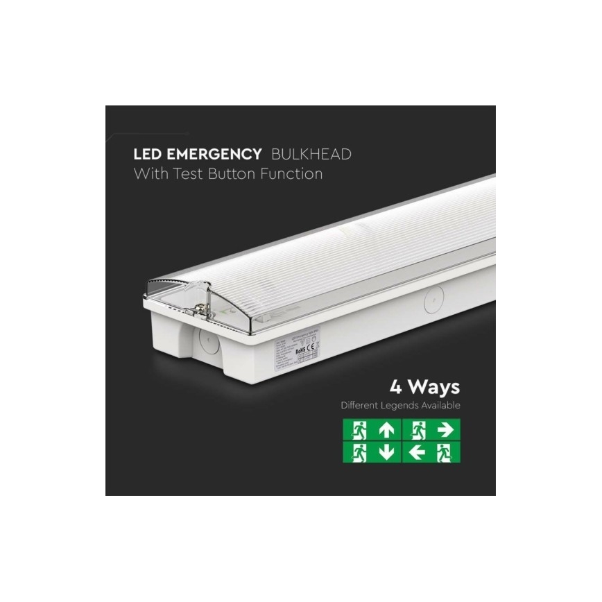 Φωτιστικό ασφαλείας LED EMERGENCY EXIT LED/3W/230V 6400K IP65
