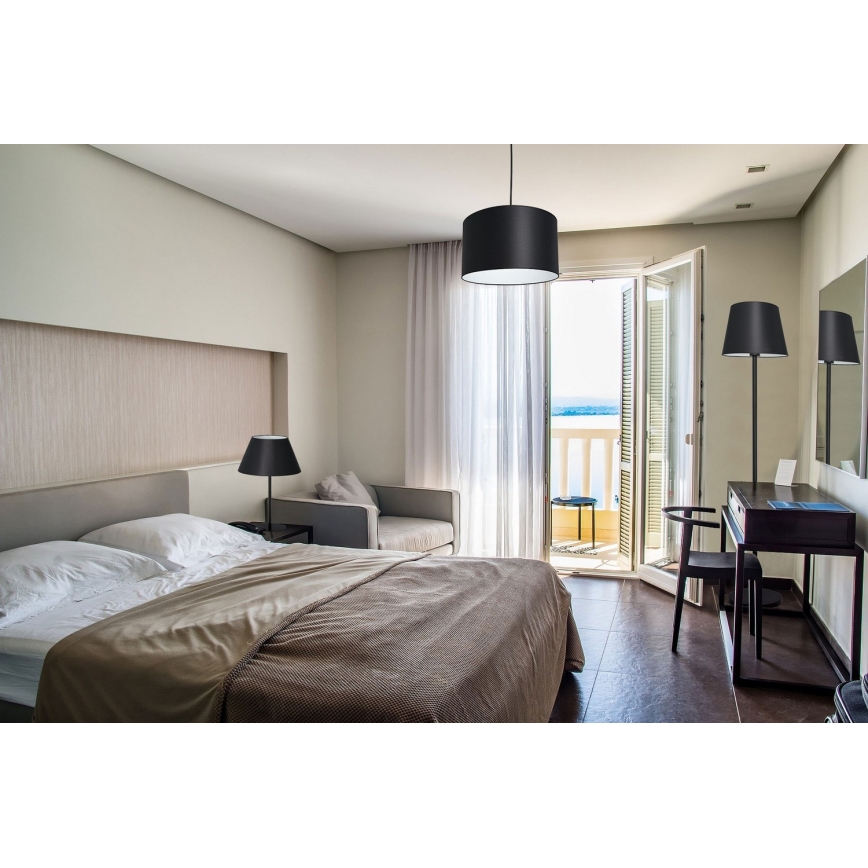 Φωτιστικό οροφής με καλώδιο ARDEN 1xE27/60W/230V διάμ. 25 εκ. μαύρο/λευκό