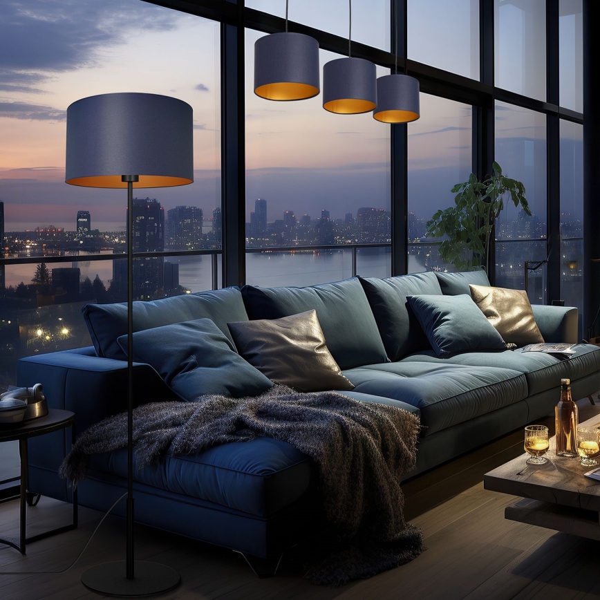 Φωτιστικό οροφής με καλώδιο ARDEN 3xE27/60W/230V μωβ/χρυσό