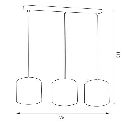 Φωτιστικό οροφής με καλώδιο ARDEN 3xE27/60W/230V μωβ/χρυσό