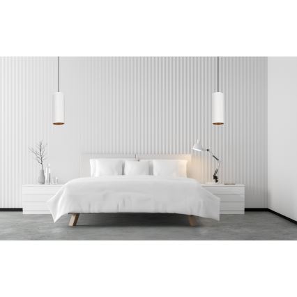 Φωτιστικό οροφής με καλώδιο AVALO 1xE27/60W/230V λευκό/χάλκινο