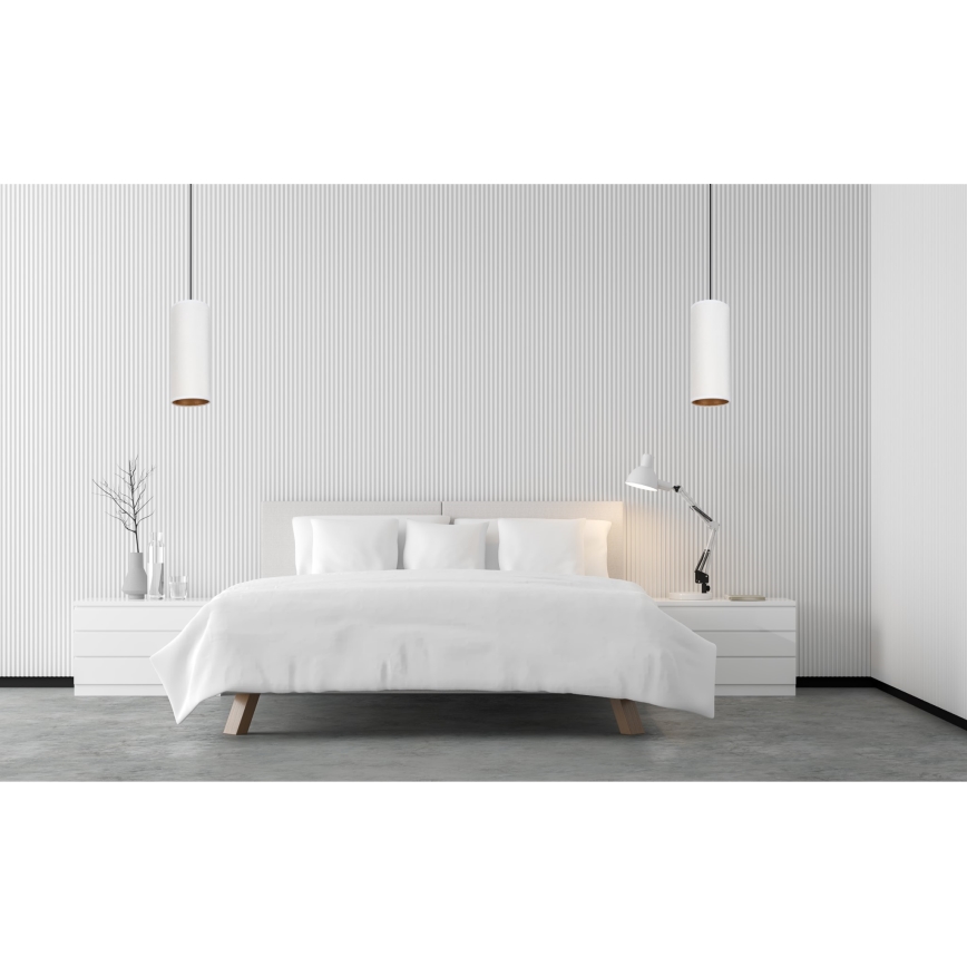 Φωτιστικό οροφής με καλώδιο AVALO 1xE27/60W/230V λευκό/χάλκινο