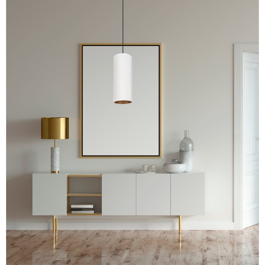 Φωτιστικό οροφής με καλώδιο AVALO 1xE27/60W/230V λευκό/χάλκινο