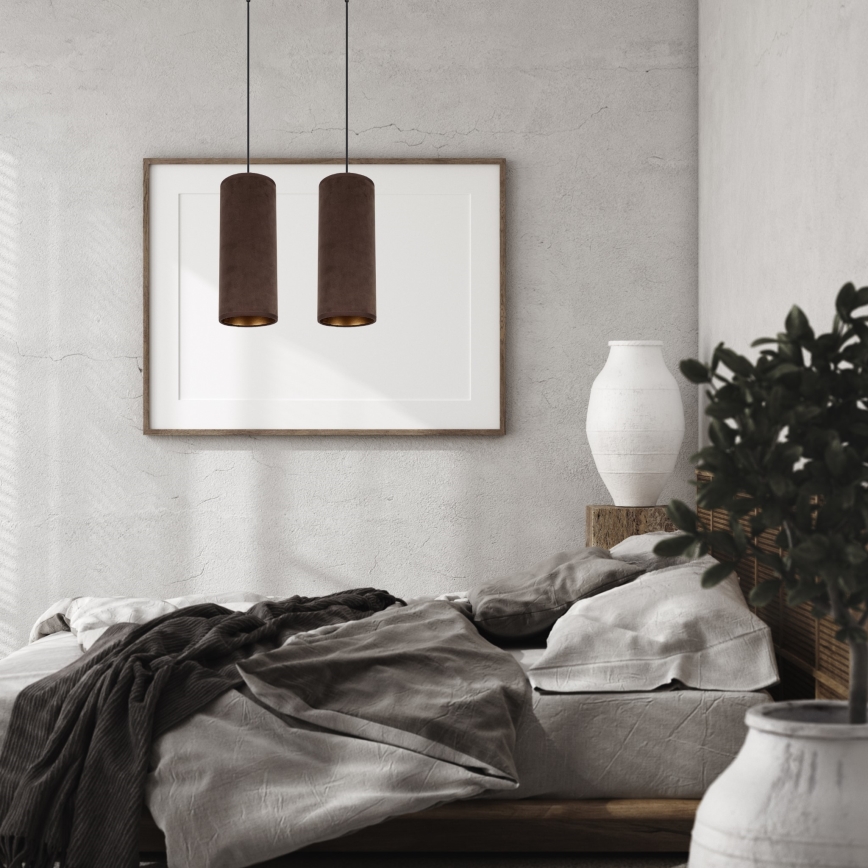 Φωτιστικό οροφής με καλώδιο AVALO 2xE27/60W/230V καφέ/χάλκινο