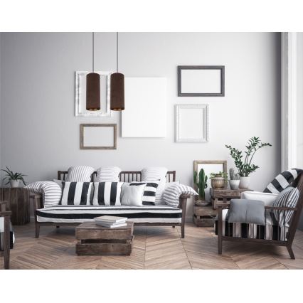 Φωτιστικό οροφής με καλώδιο AVALO 2xE27/60W/230V καφέ/χάλκινο