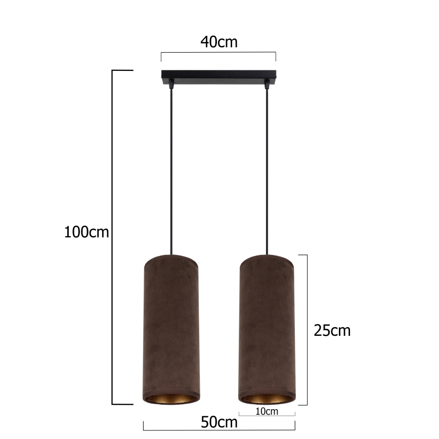 Φωτιστικό οροφής με καλώδιο AVALO 2xE27/60W/230V καφέ/χάλκινο