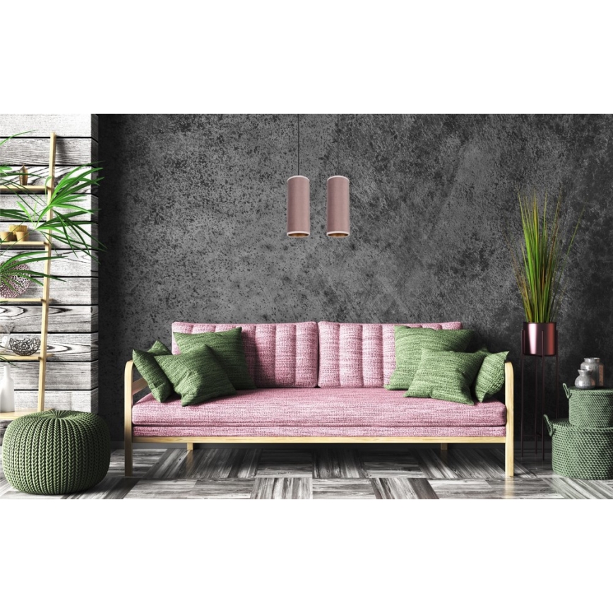 Φωτιστικό οροφής με καλώδιο AVALO 2xE27/60W/230V ροζ/χάλκινο
