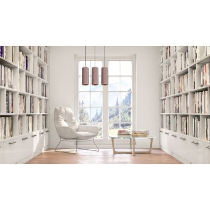 Φωτιστικό οροφής με καλώδιο AVALO 3xE27/60W/230V ροζ/χάλκινο
