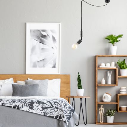 Φωτιστικό οροφής με καλώδιο INA 1xE27/42W/230V μαύρο