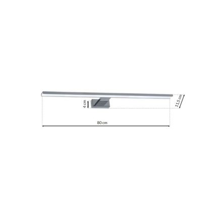 Φωτιστικό καθρέφτη LED για μπάνιο SHINE, 15W/230V, 80 cm, IP44, γυαλιστερό χρώμιο
