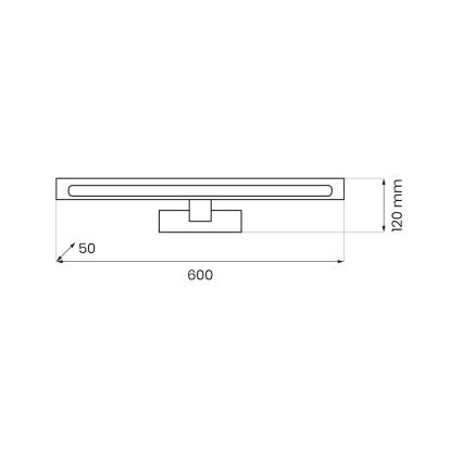 Φωτιστικό καθρέφτη μπάνιου LED KLIMT LED/12W/230V 3000/4000/6000K 60 cm IP44 χρυσό