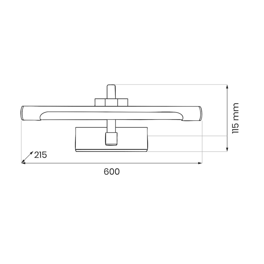 Φωτιστικό καθρέφτη μπάνιου VINCI LED/15W/230V 60 cm IP44 μαύρο