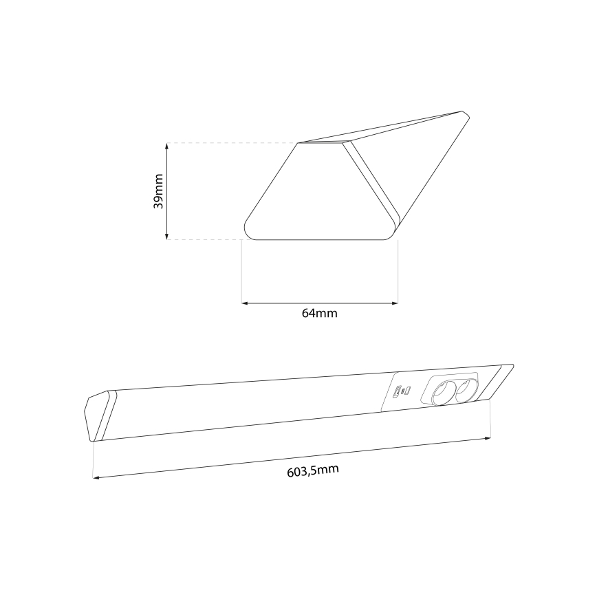Φωτιστικό LED Κουζίνας για κάτω από τα ντουλάπια με συρτάρια και USB ports LED/18W/230V 4000K ασημί