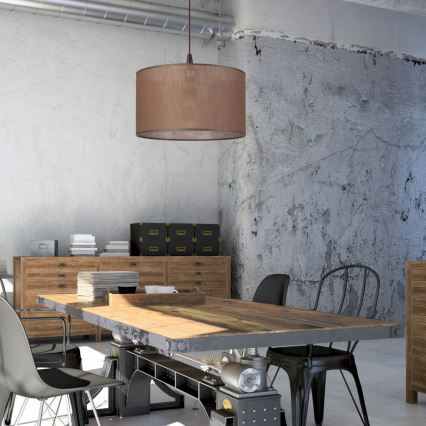 Φωτιστικό LED με καλώδιο NOEL 1xE27/60W/230V καφέ