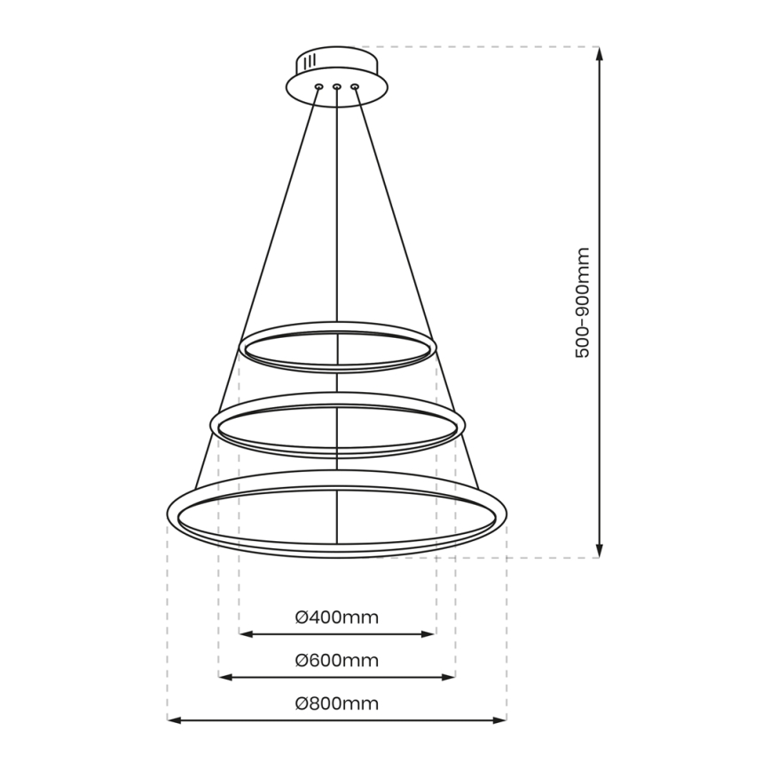 Φωτιστικό LED με καλώδιο ROTONDA LED/93W/230V γυαλιστερό χρώμιο