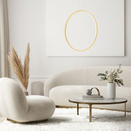 Φωτιστικό LED με καλώδιο SATURNO LED/46W/230V διάμ. 80 εκ. IP44 χρυσό