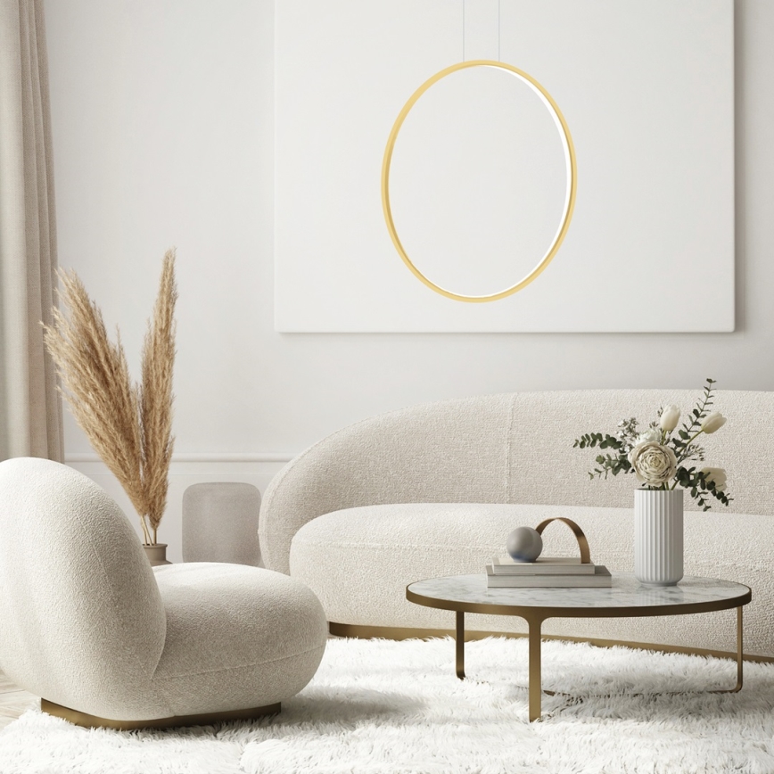 Φωτιστικό LED με καλώδιο SATURNO LED/46W/230V διάμ. 80 εκ. IP44 χρυσό