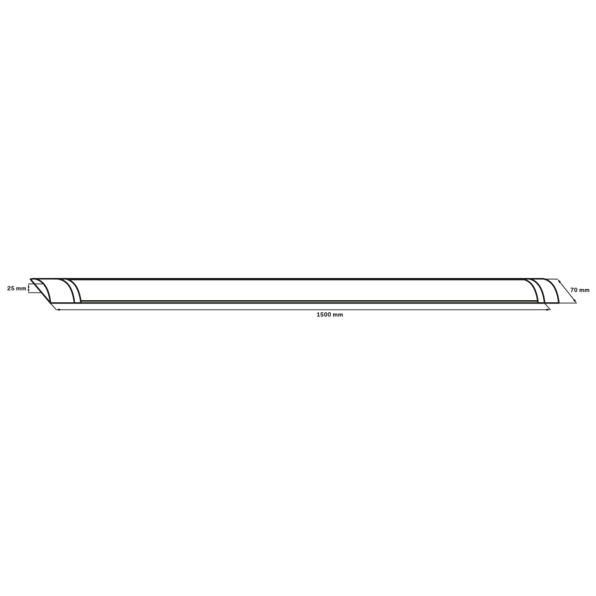 Φωτιστικό LED τύπου φθορισμού 50W/230V 4000K 150 cm μαύρο