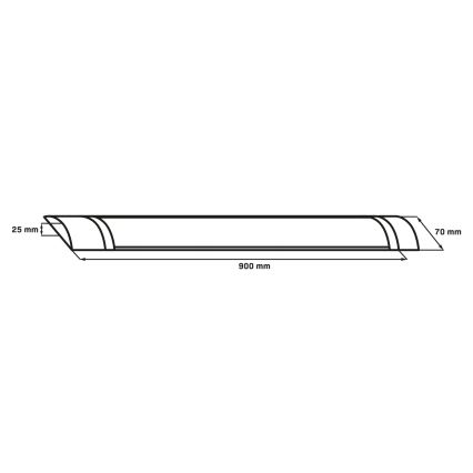 Φωτιστικό LED τύπου φθορισμού LED/30W/230V 4000K 90 cm μαύρο
