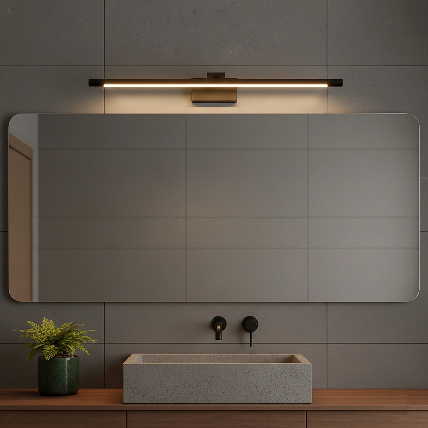 Φωτιστικό LED για καθρέφτη μπάνιου MIRROR, 8W, 230V, 4000K, IP44, 60 cm, μαύρο