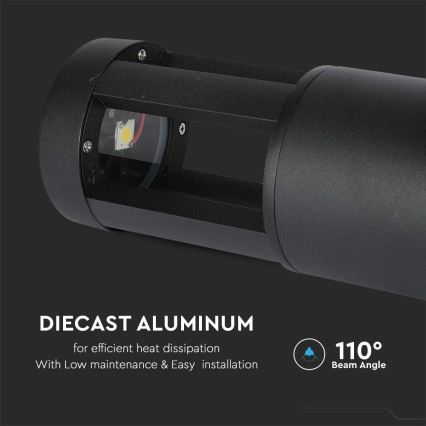 Φωτιστικό LED εξωτερικού χώρου LED/10W/230V 25cm 6400K IP65 μαύρο