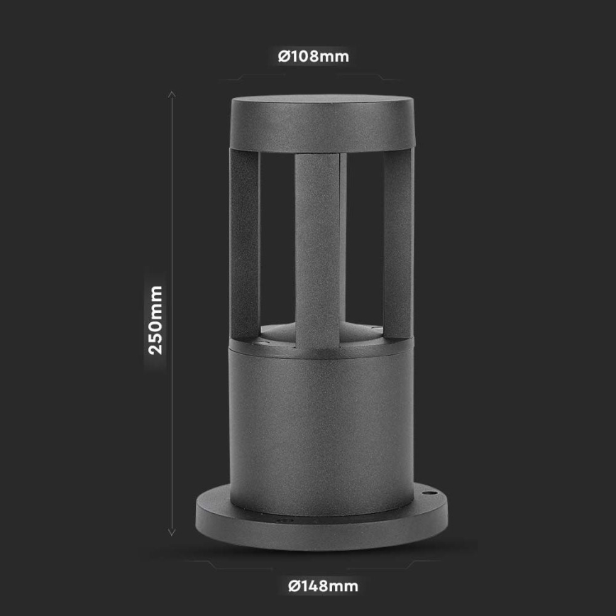 Φωτιστικό LED εξωτερικού χώρου LED/10W/230V 25cm 6400K IP65 μαύρο