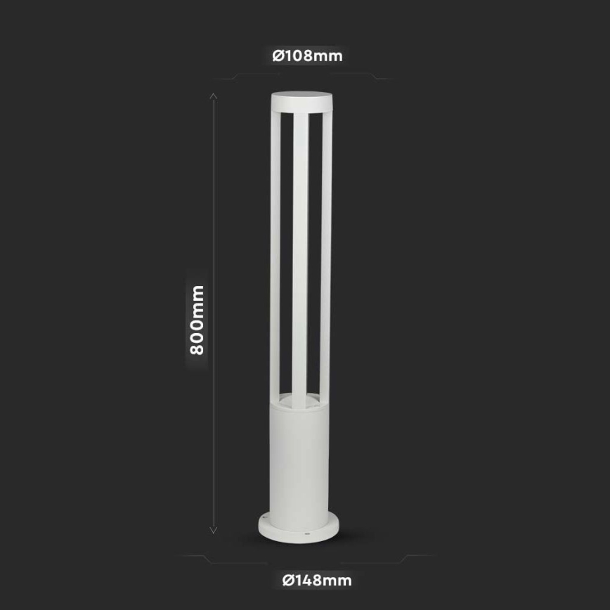 Φωτιστικό LED εξωτερικού χώρου LED/10W/230V 80cm 6400K IP65 λευκό