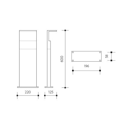 Φωτιστικό LED εξωτερικού χώρου NATURA LED/12W/230V 4000K 60 cm IP65 καφέ/ανθρακί