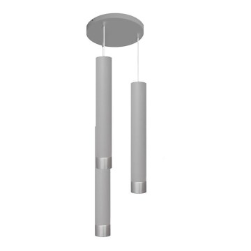 Φωτιστικό LED με καλώδιο TUBA 3xGU10/4,8W/230V γκρι/γυαλιστερό χρώμιο