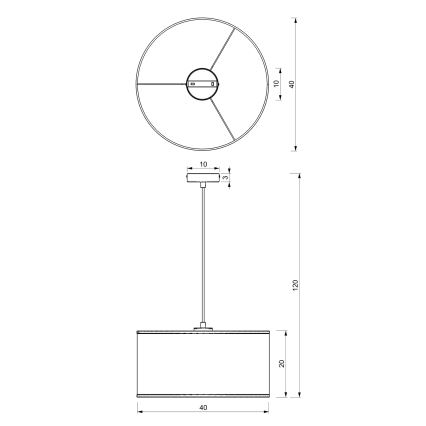 Φωτιστικό οροφής με καλώδιο LOFT SHADE 1xE27/60W/230V διάμ. 40 εκ. μαύρο/χρυσό