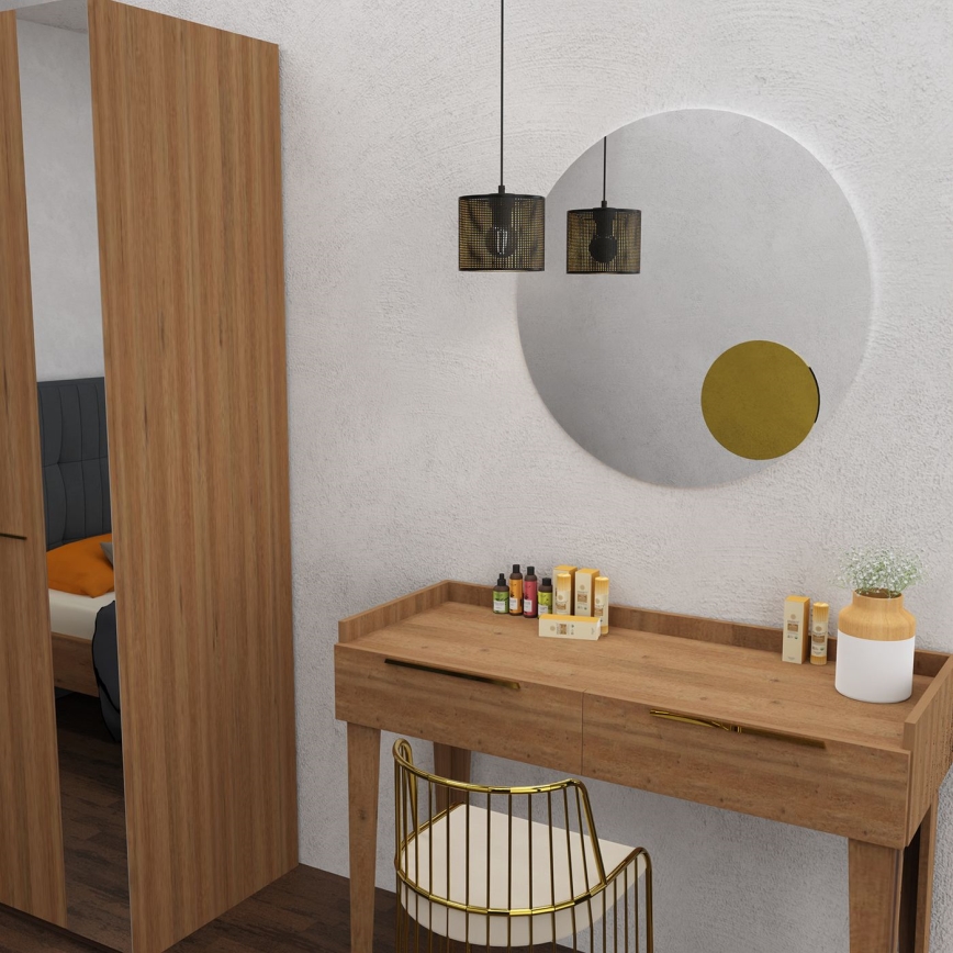 Φωτιστικό οροφής με καλώδιο LOFT SHADE 1xE27/60W/230V διάμ. 18 εκ. μαύρο/χρυσό