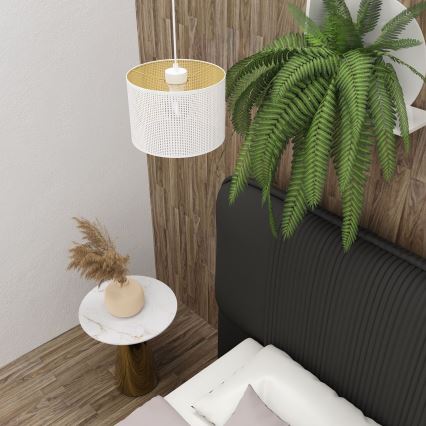 Φωτιστικό οροφής με καλώδιο LOFT SHADE 1xE27/60W/230V διάμ. 25 εκ. λευκό/χρυσό