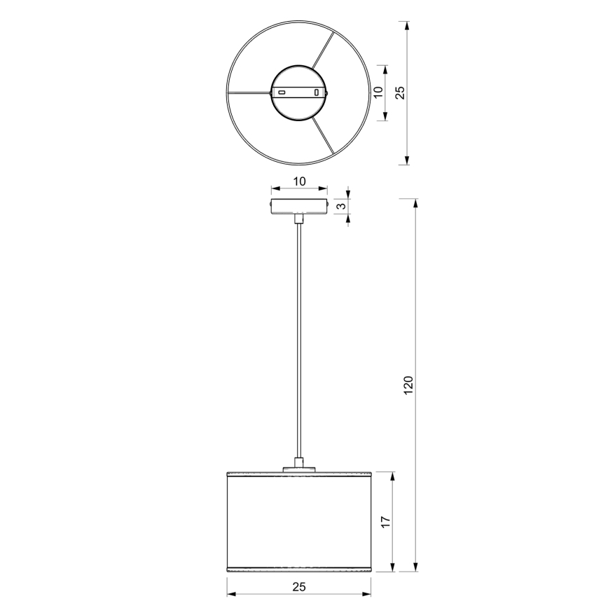 Φωτιστικό οροφής με καλώδιο LOFT SHADE 1xE27/60W/230V διάμ. 25 εκ. λευκό/χρυσό