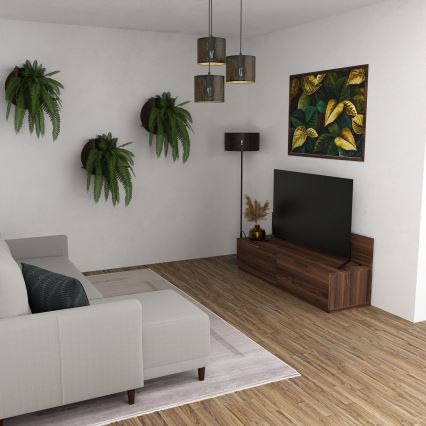 Φωτιστικό οροφής με καλώδιο LOFT SHADE 3xE27/60W/230V μαύρο/χρυσό