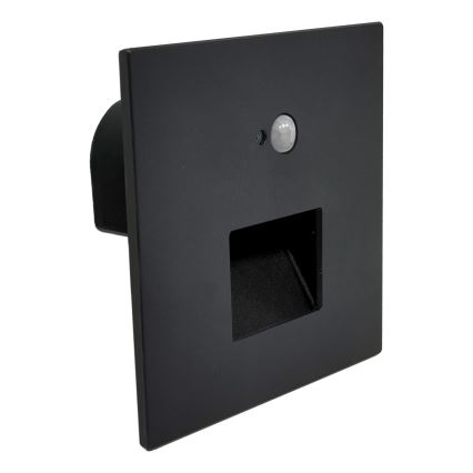 Brilagi - LED φωτιστικό σκάλας με αισθητήρα κίνησης και λυκόφωτος JACK LED/3W/230V 3000/4000/6500K IP65 μαύρο