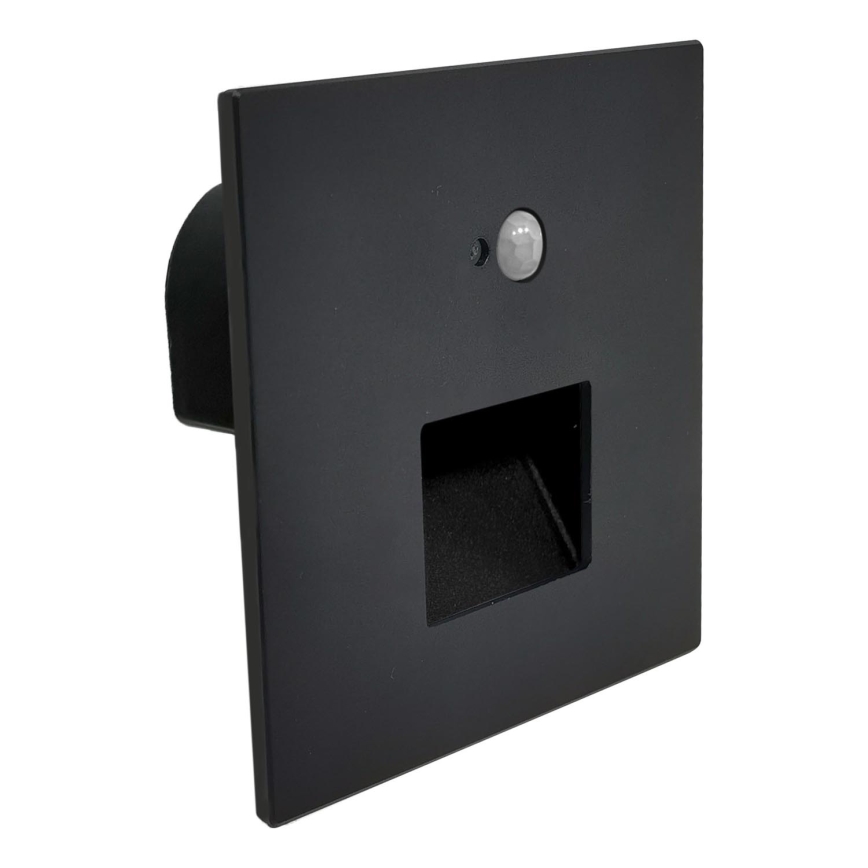 Brilagi - LED φωτιστικό σκάλας με αισθητήρα κίνησης και λυκόφωτος JACK LED/3W/230V 3000/4000/6500K IP65 μαύρο